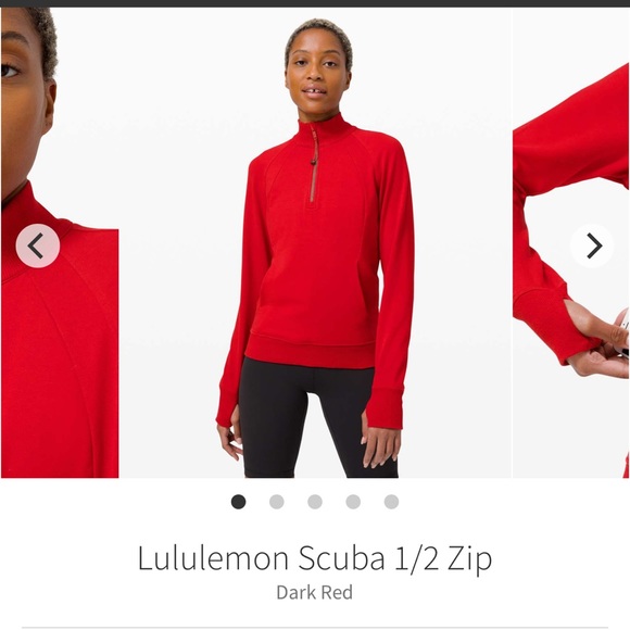 lululemon athletica Jackets & Blazers - Lululemon scuba 1/2 zip Dark Red Sz 12